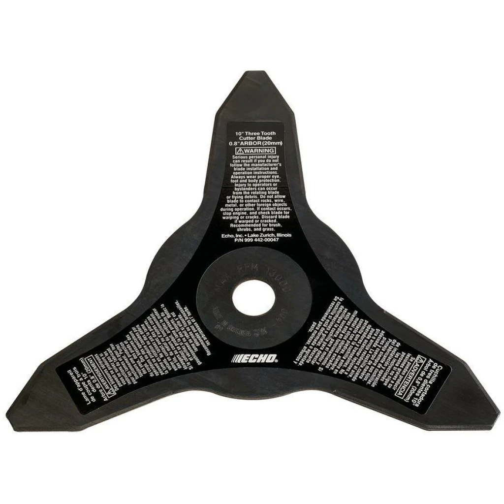 ECHO 10" 3-Tooth Grass & Weed Blade 20mm Arbor Size #99944200047